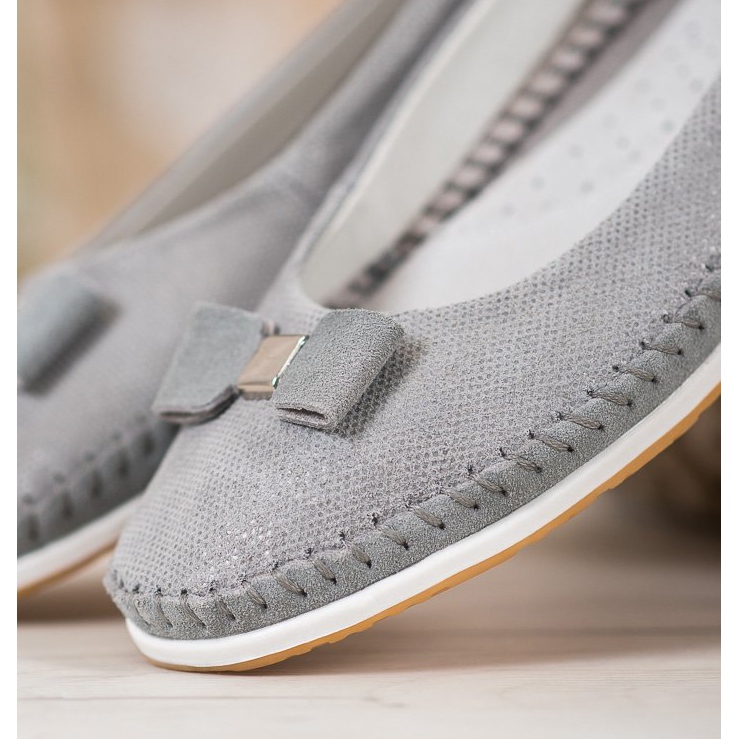 Bailarinas Con Lazo VINCEZA gris 2 Bailarinas Con Lazo VINCEZA gris 2