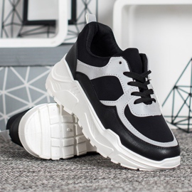 SHELOVET Zapatillas con estilo blanco negro 3