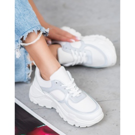 SHELOVET Zapatillas con estilo blanco gris 3