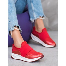 SHELOVET Zapatos sin cordones en la plataforma rojo 1