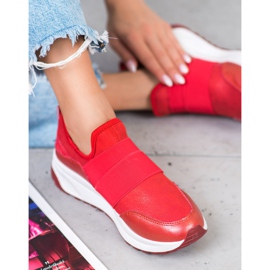 SHELOVET Zapatos sin cordones en la plataforma rojo 2