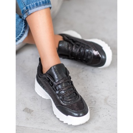 SHELOVET Zapatillas con lentejuelas negro 2