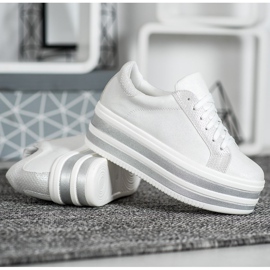 Seastar Zapatillas en la plataforma de moda blanco 5