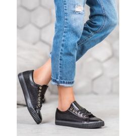 Muto Zapatillas negras con malla negro 3