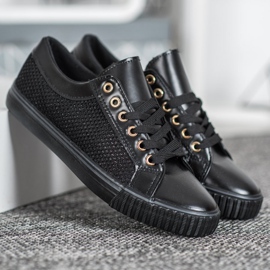 Muto Zapatillas negras con malla negro 5