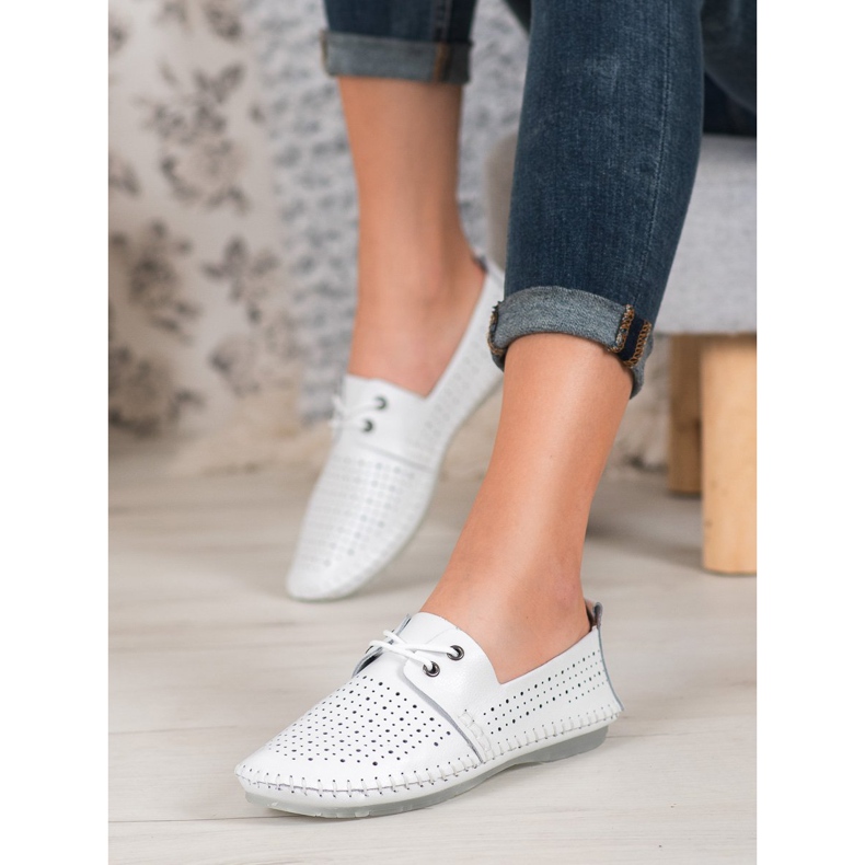 Zapatillas VINCEZA de piel blanco 1