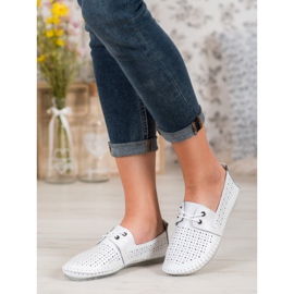 Zapatillas VINCEZA de piel blanco 2