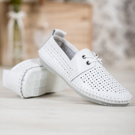 Zapatillas VINCEZA de piel blanco 4