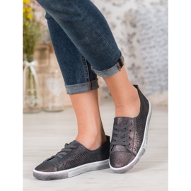 Zapatillas de piel VINCEZA gris 1