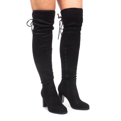 Botas de ante en un poste AB02-55 negro 1