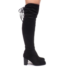 Botas de ante en un poste AB02-55 negro 2