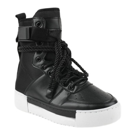 Deportivas planas negras Y-026 negro 1