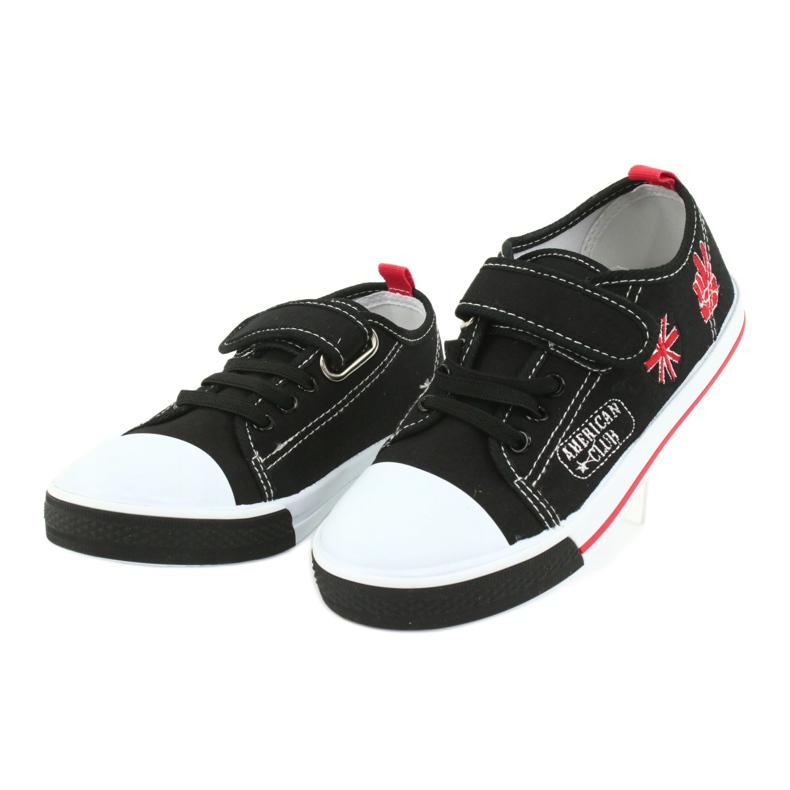 Zapatillas American Club TEN10 con velcro negro rojo 3