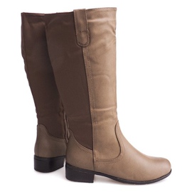 Botas de tacón alto 8524 Taupe gris 3