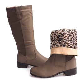 Botas de tacón alto 8524 Taupe gris 2