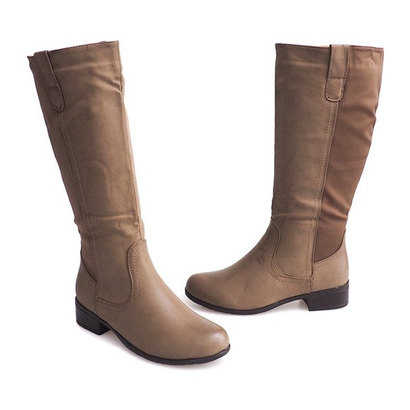 Botas de tacón alto 8524 Taupe gris 1