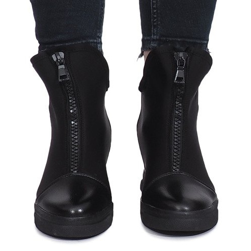 Zapatillas de deporte de ante negras Nathalie negro 1