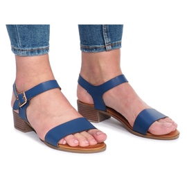 Sandalias de tacón azul Victorville 4