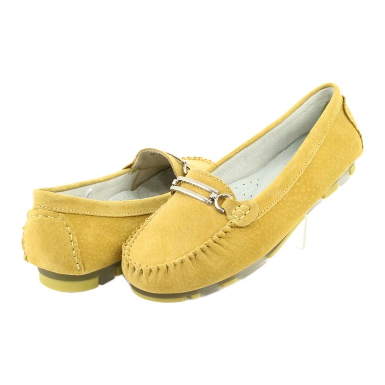 Mocasines de piel serraje Filippo DP 1202 amarillo 4