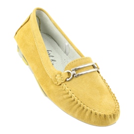 Mocasines de piel serraje Filippo DP 1202 amarillo 1