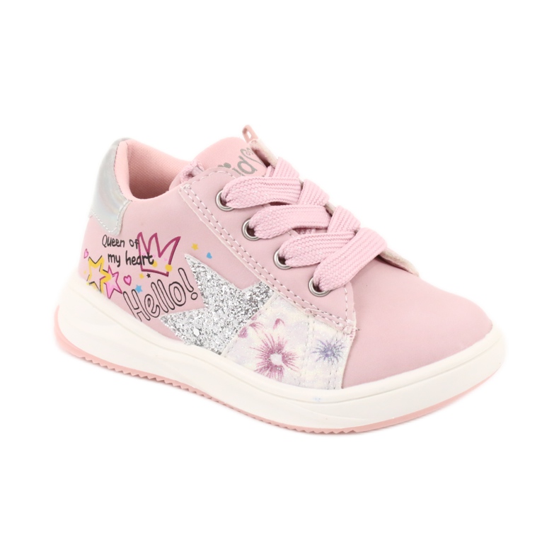 Zapatillas deportivas American Club GC15 star para niña rosado gris 1