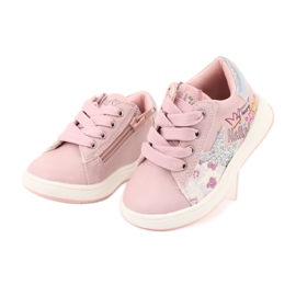 Zapatillas deportivas American Club GC15 star para niña rosado gris 3