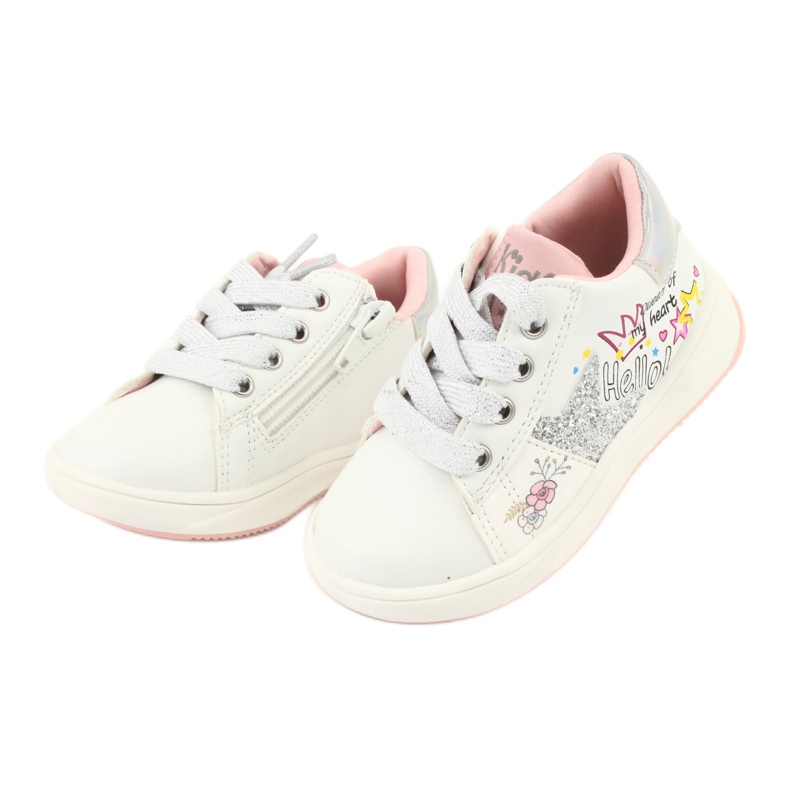 American Club Zapatos deportivos para niñas con una estrella GC15 White blanco 3
