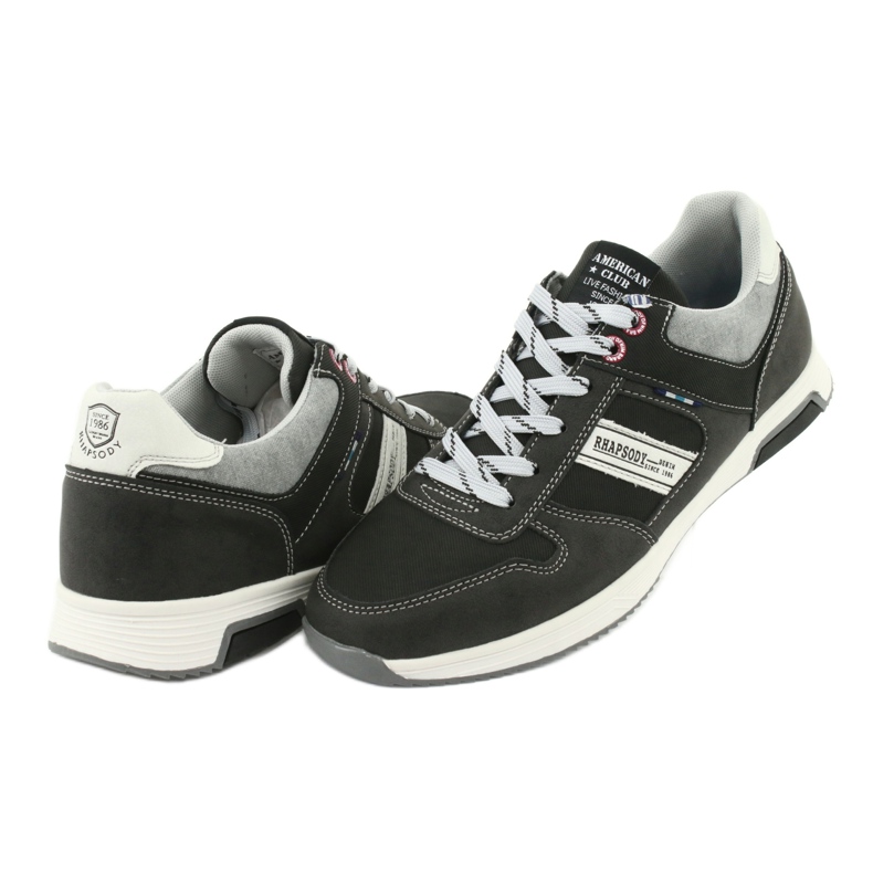 Zapatillas deportivas de hombre ADI American Club RH01 negro gris 4