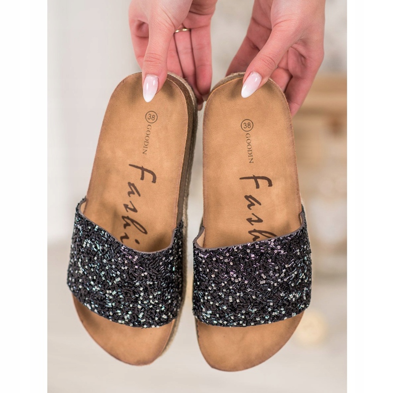 Goodin Zapatillas de mujer de moda negro 2 Goodin Zapatillas de mujer de moda negro 2