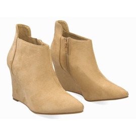 Zapatos de Salón con Cuña de Ante TL01-1 Beige 3
