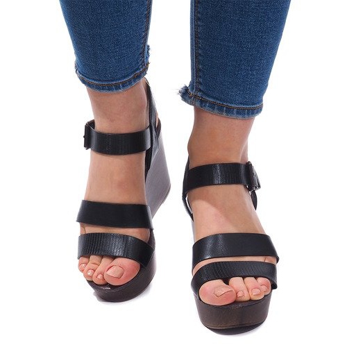 Sandalias Cuña H244 Negro 1
