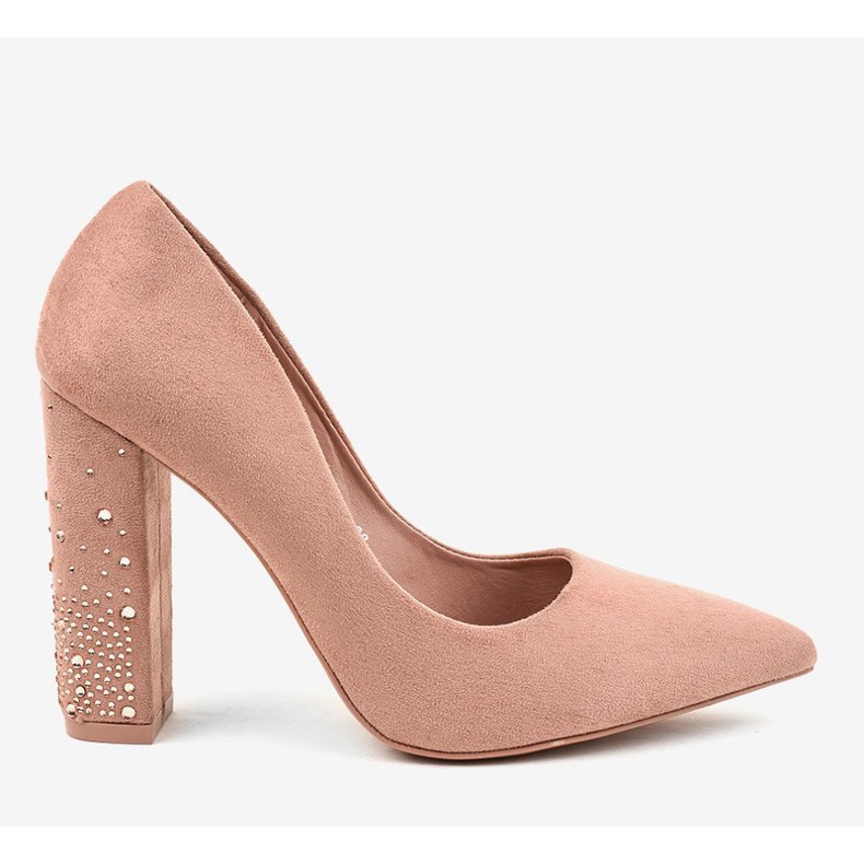 Zapatos de salón de gamuza rosa en el pilar D-1230 2