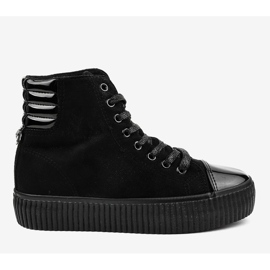 Zapatillas negras en la plataforma de mujer TL-53 negro 2