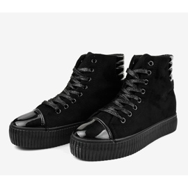 Zapatillas negras en la plataforma de mujer TL-53 negro 3