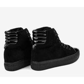 Zapatillas negras en la plataforma de mujer TL-53 negro 4