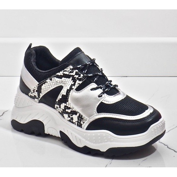Zapatilla deportiva negra serpiente A88-56 negro gris 1