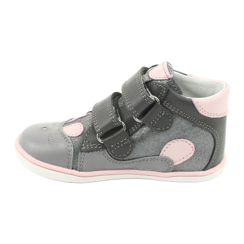 Botas velcro conejo Bartek 11702 rosado gris 2