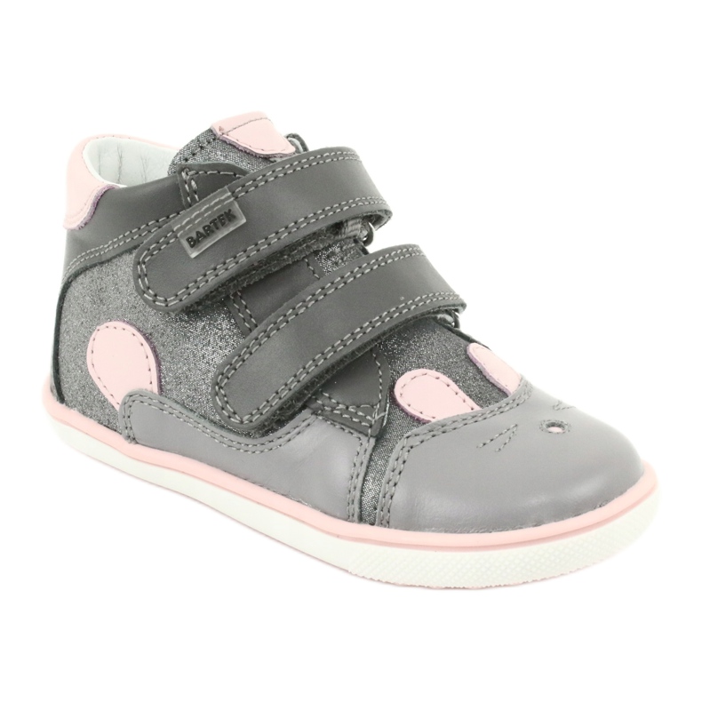 Botas velcro conejo Bartek 11702 rosa gris 1
