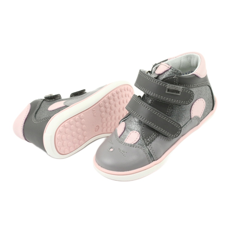 Botas velcro conejo Bartek 11702 rosa gris 5