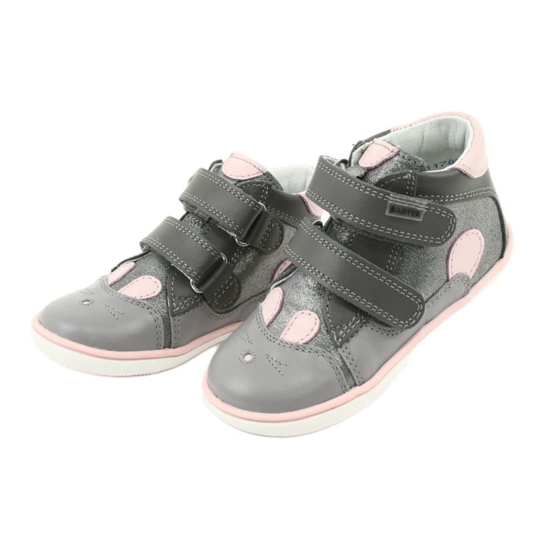 Botas velcro conejo Bartek 11702 rosado gris 3 Botas velcro conejo Bartek 11702 rosado gris 3