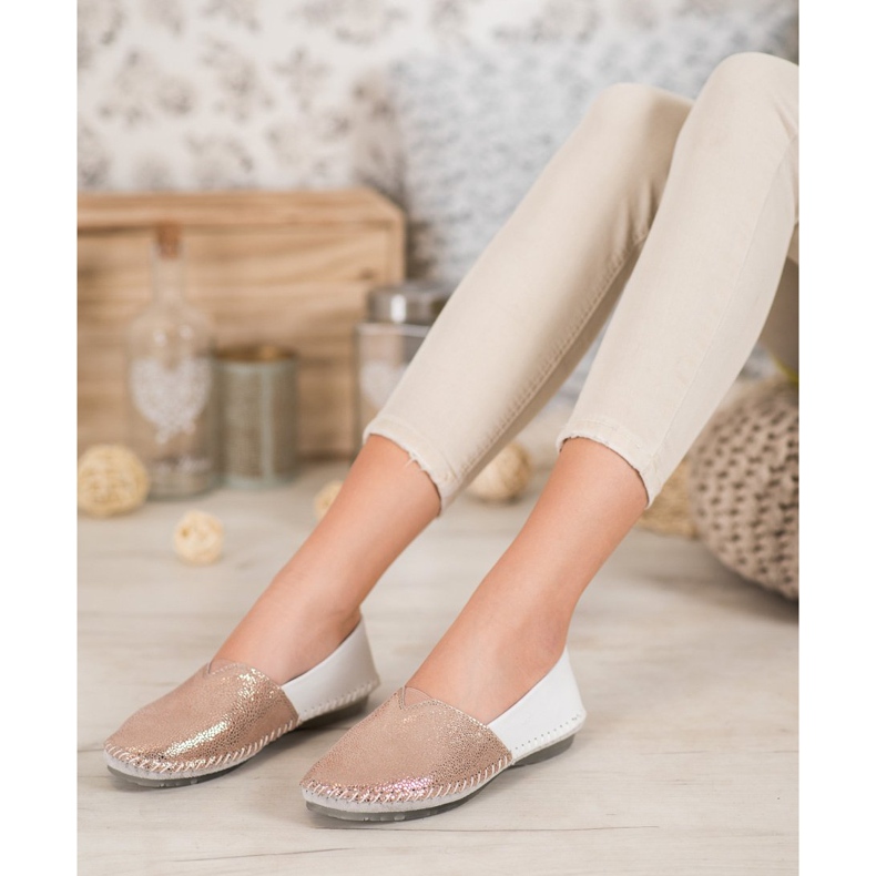 Slipons de piel VINCEZA blanco amarillo 1