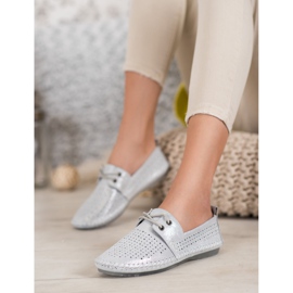 Zapatillas VINCEZA de piel gris 2