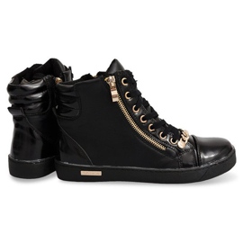 Zapatillas altas con cremallera Y406 Negro 2