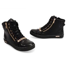 Zapatillas altas con cremallera Y406 Negro 4
