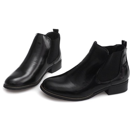 Botines Lacados Con banda elástica QQ48A Negro 2