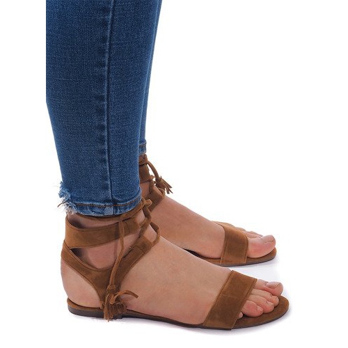 Sandalias Boho 8-38 de ante camel marrón 1