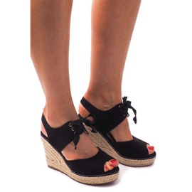 Sandalias Cuña Alpargatas B2909 Negro 2