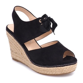 Sandalias Cuña Alpargatas B2909 Negro 3