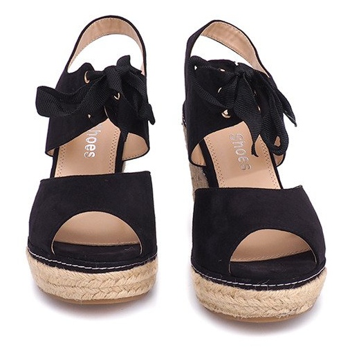 Sandalias Cuña Alpargatas B2909 Negro 1