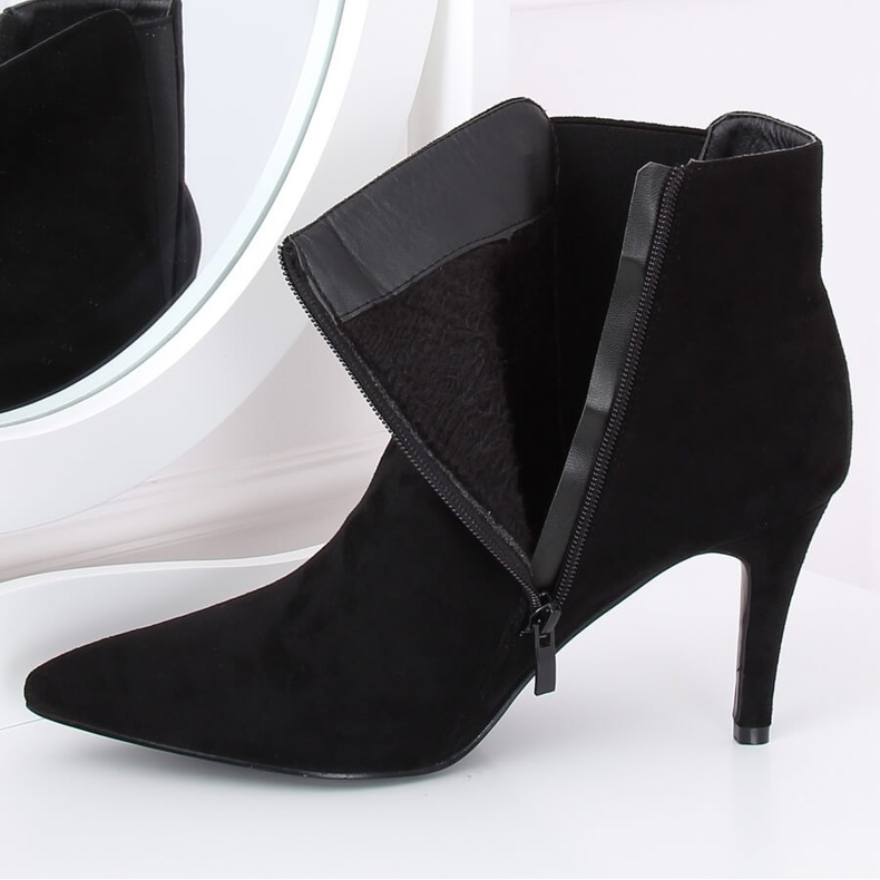 Negro Botines Chelsea ante negro TX-1852 Negro 2